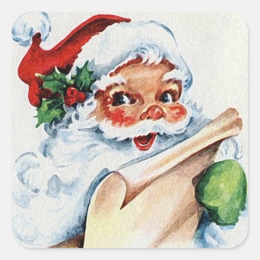  kerstkerst vierkante sticker (Voorkant)