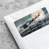 KerstkerstAdresetiketten in de middernacht Etiket