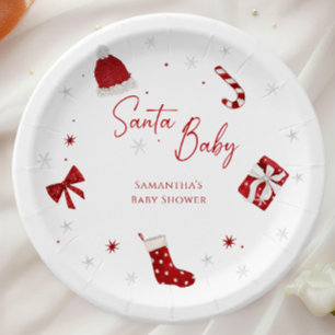 KerstkerstBaby shower voor kerstmis Baby Papieren Bordje
