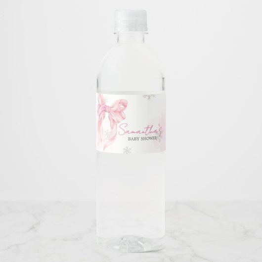 KerstkerstBaby shower voor kerstmis Baby Waterfles Etiket (Voorkant)
