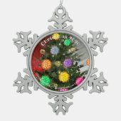 kerstkerstboom 2020 met kerstcadeautjes tin sneeuwvlok ornament (Voorkant)