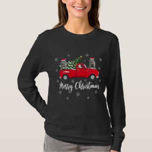 Kerstkerstboom, vrachtwagenwolfhound Dog Ch T-shirt