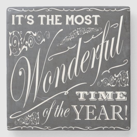 kerstkerstboomkalk stenen onderzetter (Voorkant)