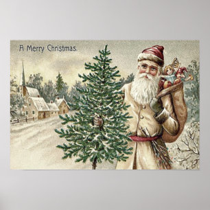 Kerstkerstboomschaar Sack of Toys Church Poster