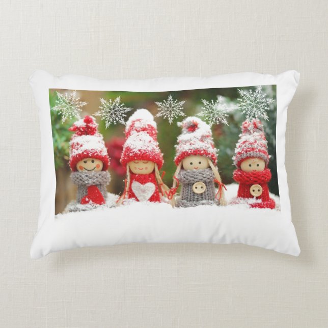 Kerstkerstcadeau Accent Kussen (Voorkant)
