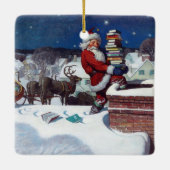 Kerstkerstcadeau voor boeken keramisch ornament (Achterkant)