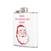 kerstkerstcadelijst Funny Vodka aangepast Heupfles (Links)