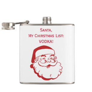 kerstkerstcadelijst Funny Vodka aangepast Heupfles