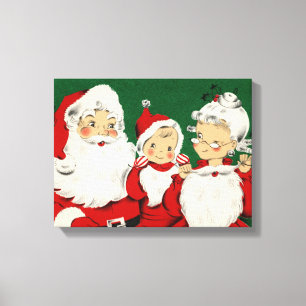  kerstkerstfamilie canvas afdruk