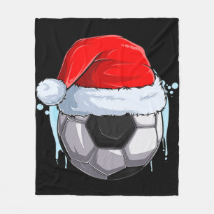 KerstkerstFootball Voetbal in Santa Clau Fleece Deken