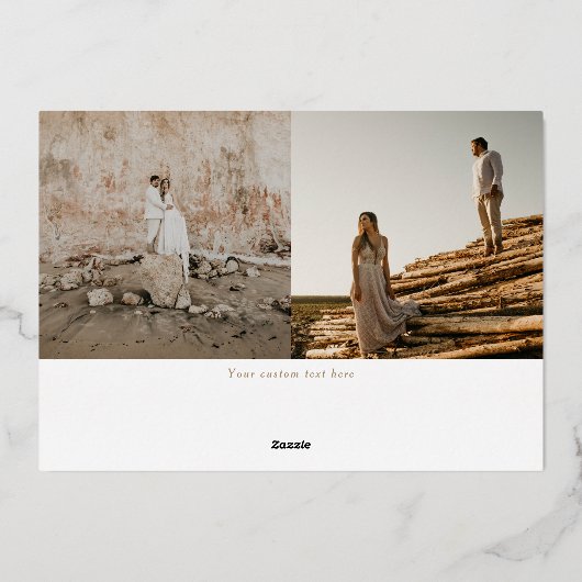 Kerstkerstfoto met kerstcadeautjes folie feestdagenkaart (Achterkant)