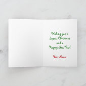 Kerstkerstkaart met prettig kerstfeest feestdagen kaart (Binnen)