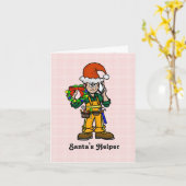 Kerstkerstkaart voor bouwarbeiders kaart (Gele Bloem)