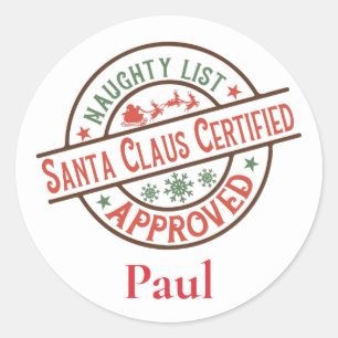 Kerstkerstkerst met gecertificeerde Naughty List Ronde Sticker