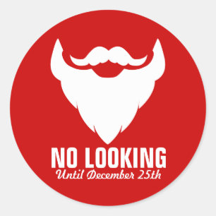 Kerstkerstkerstbaard ziet geen rode sticker