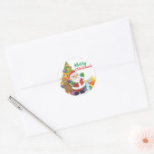 Kerstkerstkerstboom kerstmis ronde sticker (Envelop)