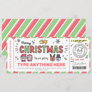 Kerstkerstkerstcadeaubon Sjabloon voor kinderen