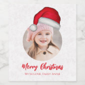 Kerstkerstkerstfeestdag Eenvoudig groots Pet Wijn Etiket (Enkel label)