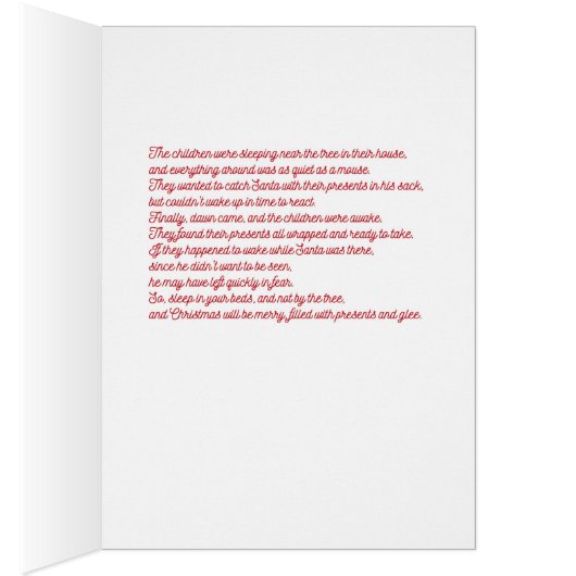 KerstkerstkerstKaart kerstman met bomen en Cadeaus (Binnen (Rechts))