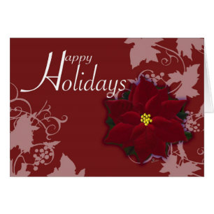 Kerstkerstkerstkaart Prettige feestdagen Pinsettia