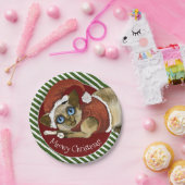 KerstkerstkerstKat met kerstmis Papieren Bordje (Feest)