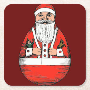  kerstkerstkerstkerstkerst met Roly Poly Vierkante Kartonnen Onderzetter