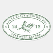 Kerstkerstkerstkerstkerstbrief: postzegel ovale sticker (Voorkant)