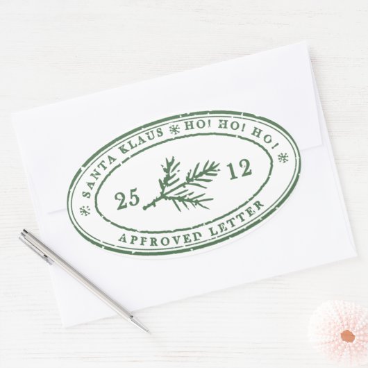 Kerstkerstkerstkerstkerstbrief: postzegel ovale sticker (Envelop)