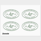 Kerstkerstkerstkerstkerstbrief: postzegel ovale sticker (Vel)