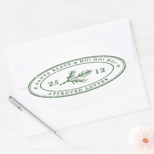 Kerstkerstkerstkerstkerstbrief: postzegel ovale sticker