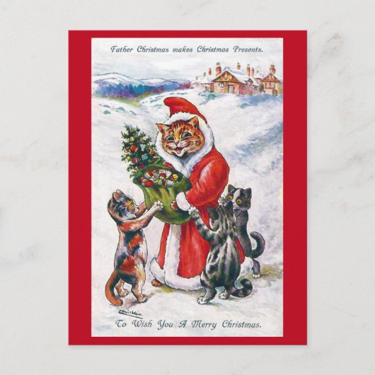Kerstkerstkerstkerstkerstkat, Louis Wain Briefkaart (Voorkant)