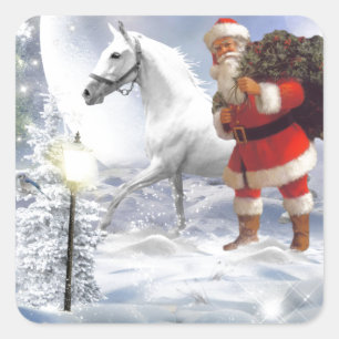 Kerstkerstkerstkerstkerstkerstbedekking met witte vierkante sticker