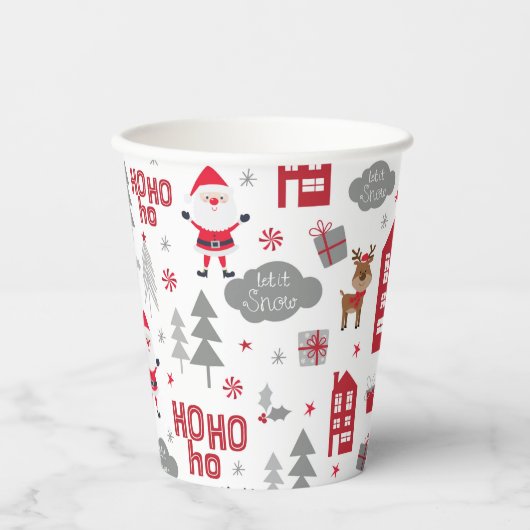 Kerstkerstkerstkerstkerstkerstfeestdag Papieren Bekers (Voorkant)