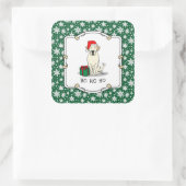 Kerstkerstkerstkerstkerstkerstkerstbeker labrador vierkante sticker (Tas)