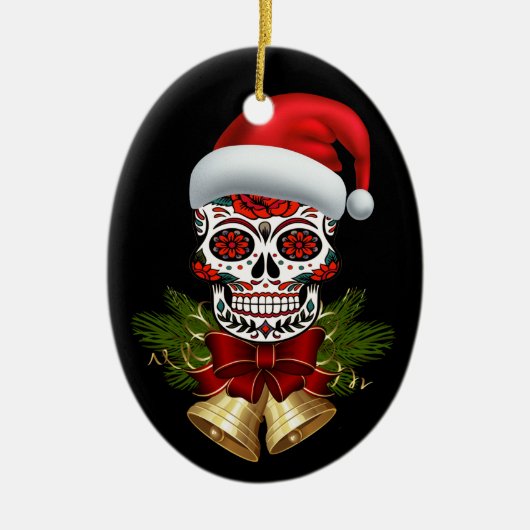 Kerstkerstkerstkerstkerstkerstkerstkerstkerstfeest Keramisch Ornament (Voorkant)