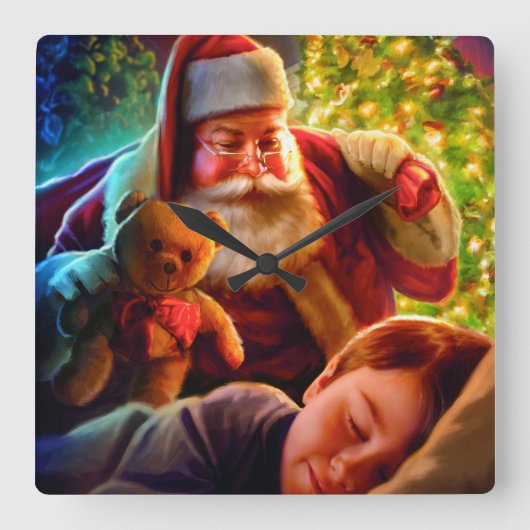 Kerstkerstkerstkerstkerstkerstkerstkerstkerstkerst Vierkante Klok (Voorkant)