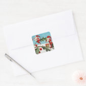 Kerstkerstkerstkerstkerstkerstkerstkerstkerstkleer Vierkante Sticker (Envelop)