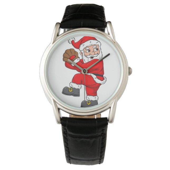 Kerstkerstkerstkerstkerstkerstkerstman Baseball Ca Horloge (Voorkant)