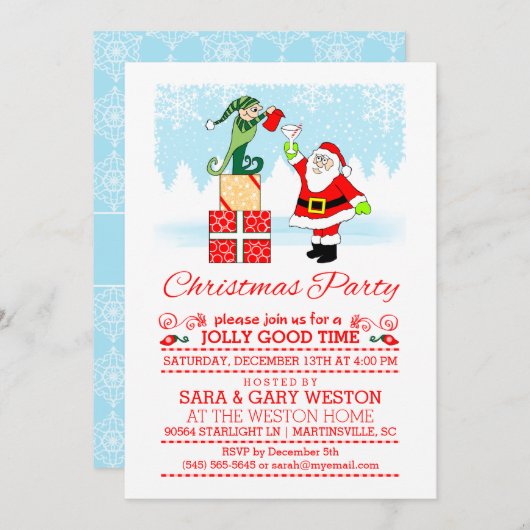 Kerstkerstkerstkerstkerstkerstkerstman Drink Elf-u Kaart (Voorkant / Achterkant)