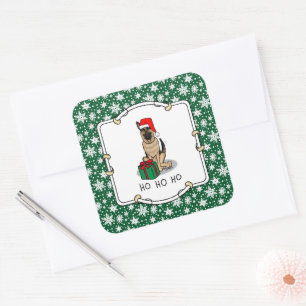 Kerstkerstkerstkerstkerstkerstkerstman met Duitse Vierkante Sticker
