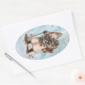  kerstkerstkerstkerstkerstkerstkerstman, sneeuwval ovale sticker (Envelop)