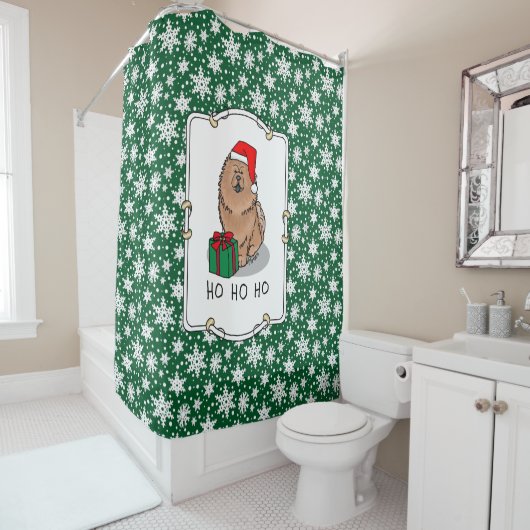 Kerstkerstkerstkerstkerstkerstkerstmanhoe-hondjes  douchegordijn (In situ)