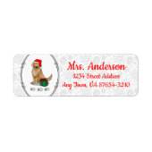 Kerstkerstkerstkerstkerstkerstman Golden Retriever Etiket (Voorkant)