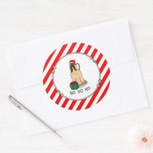 Kerstkerstkerstkerstkerstkerstman met Afghaanse ho Ronde Sticker