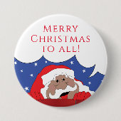 Kerstkerstkerstkerstkerstkerstman met kleurkreet ronde button 7,6 cm (Voorkant)