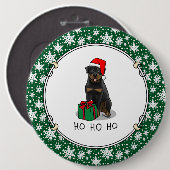 Kerstkerstkerstkerstkerstkerstman Pet Rottweiler D Ronde Button 6,0 Cm (Voorkant /achterkant)