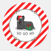 Kerstkerstkerstkerstkerstkerstman Pet Skye Terrier Ronde Sticker (Voorkant)