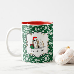 Kerstkerstkerstkerstkerstkerstman sjiitische Tzu ( Tweekleurige Koffiemok