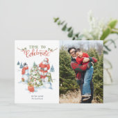 Kerstkerstkerstkerstkerstkerstman Snowflake Waterv Feestdagenkaart (Staand voorkant)