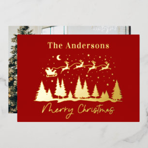 Kerstkerstkerstkerstkerstkersttaart en rendierfoto folie feestdagenkaart